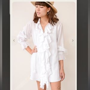 Women’s Vetiver White Mystic Ruffle Dress NWT